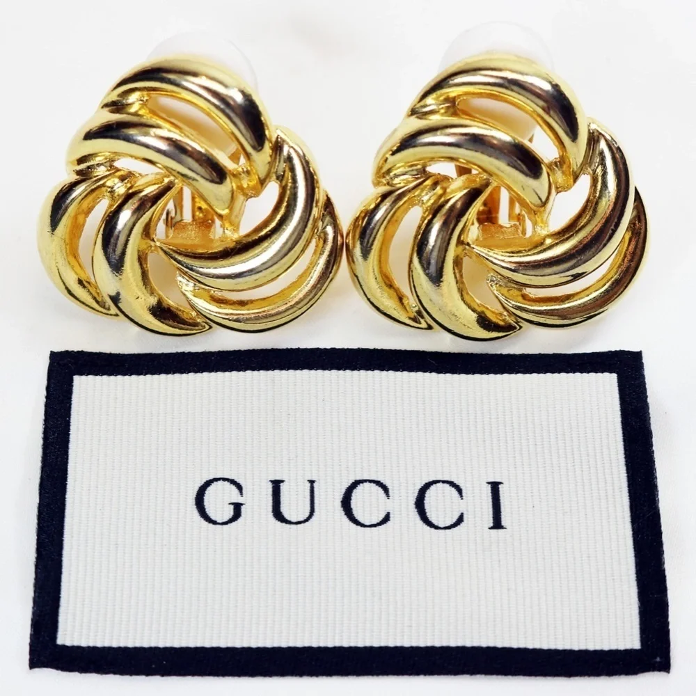 ⚜️Vintage PAOLO Gucci Celtic Swirl Clip On Earrings